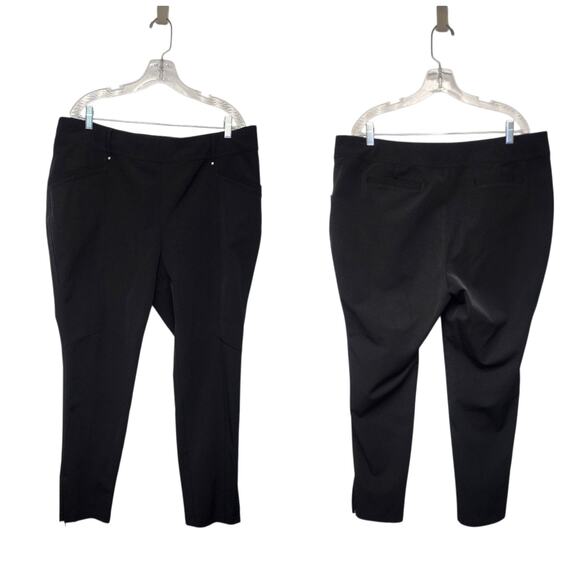 Zenergy By Chico's Pull on Scuba Ankle Zip Black Stretch Pants Size 16-XL - Picture 1 of 6
